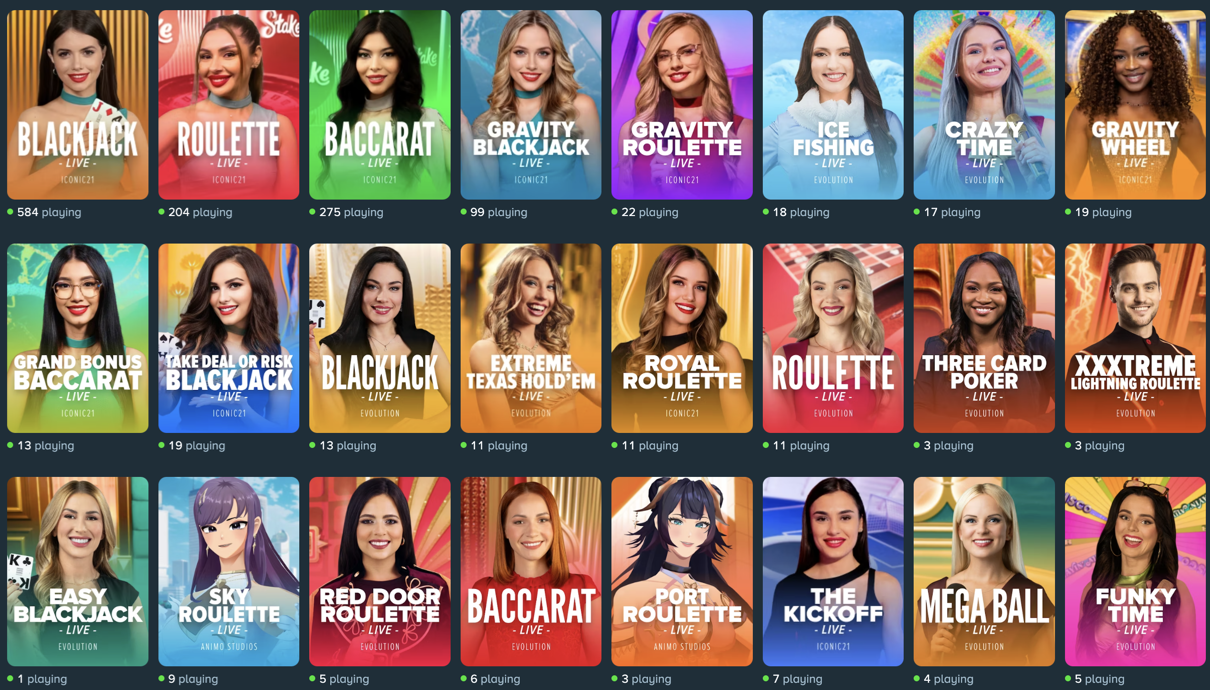 Live-игры Stake Casino
